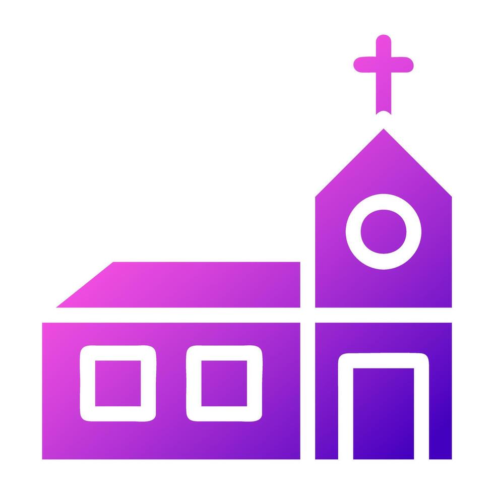 Cathedral icon solid gradient purple pink colour easter symbol illustration. vector