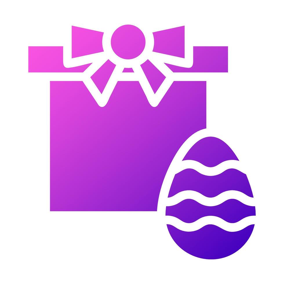 regalo huevo icono sólido degradado púrpura rosado color Pascua de Resurrección símbolo ilustración. vector