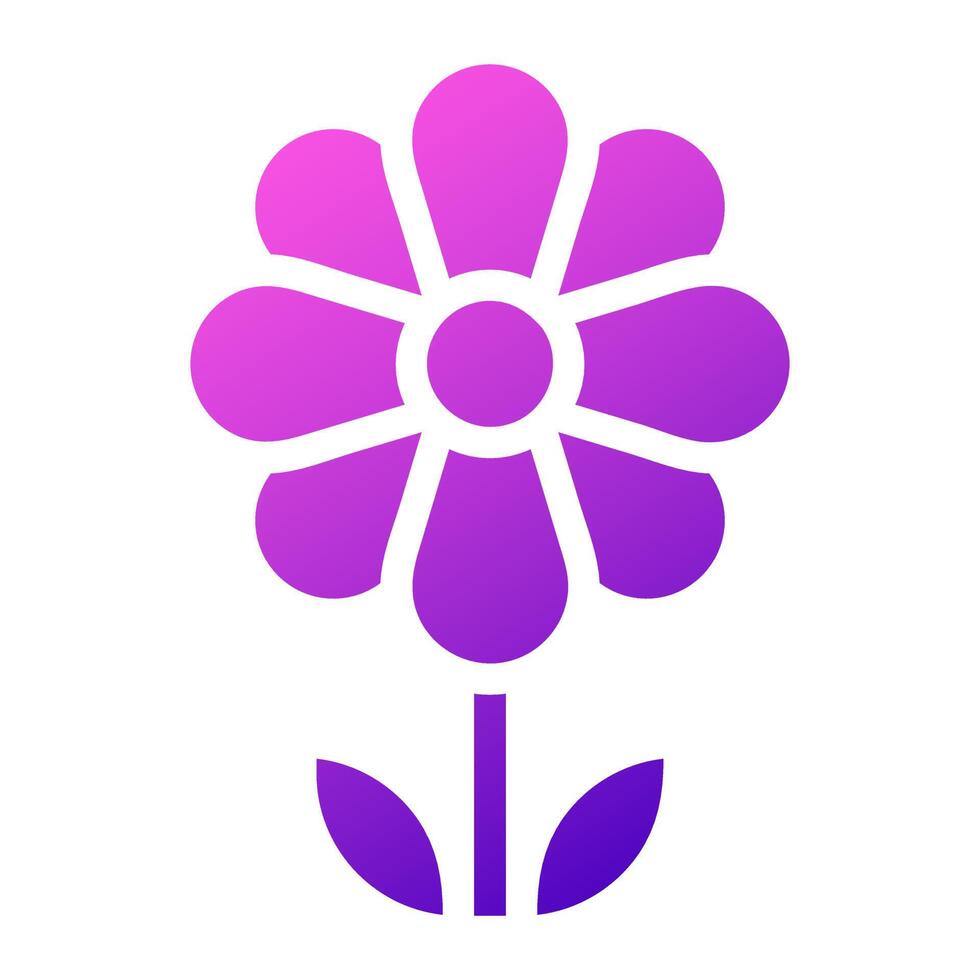 flower icon solid gradient purple pink colour easter symbol illustration. vector