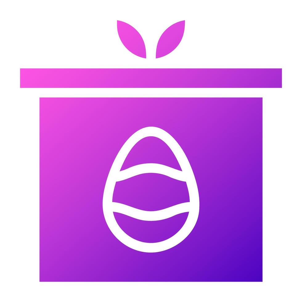 gift egg icon solid gradient purple pink colour easter symbol illustration. vector