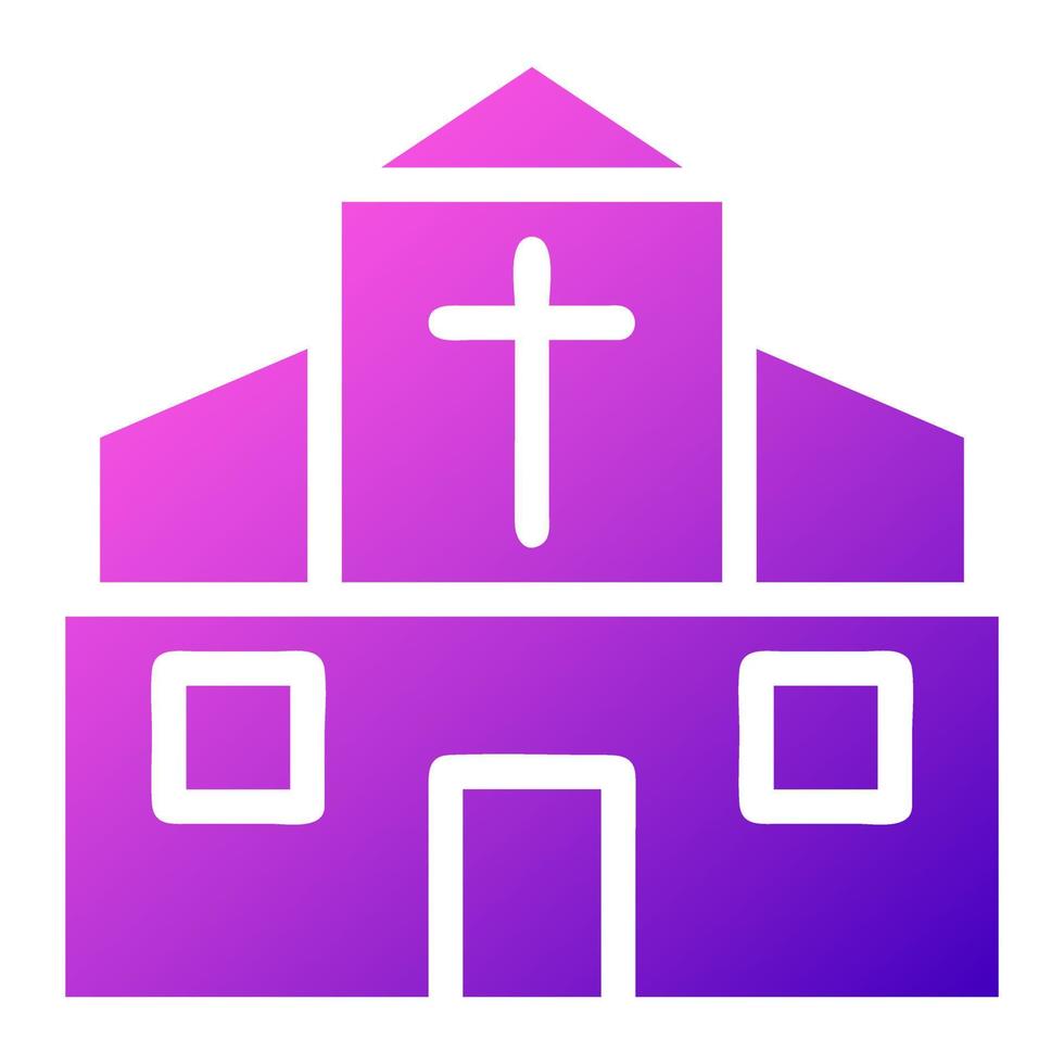 Cathedral icon solid gradient purple pink colour easter symbol illustration. vector