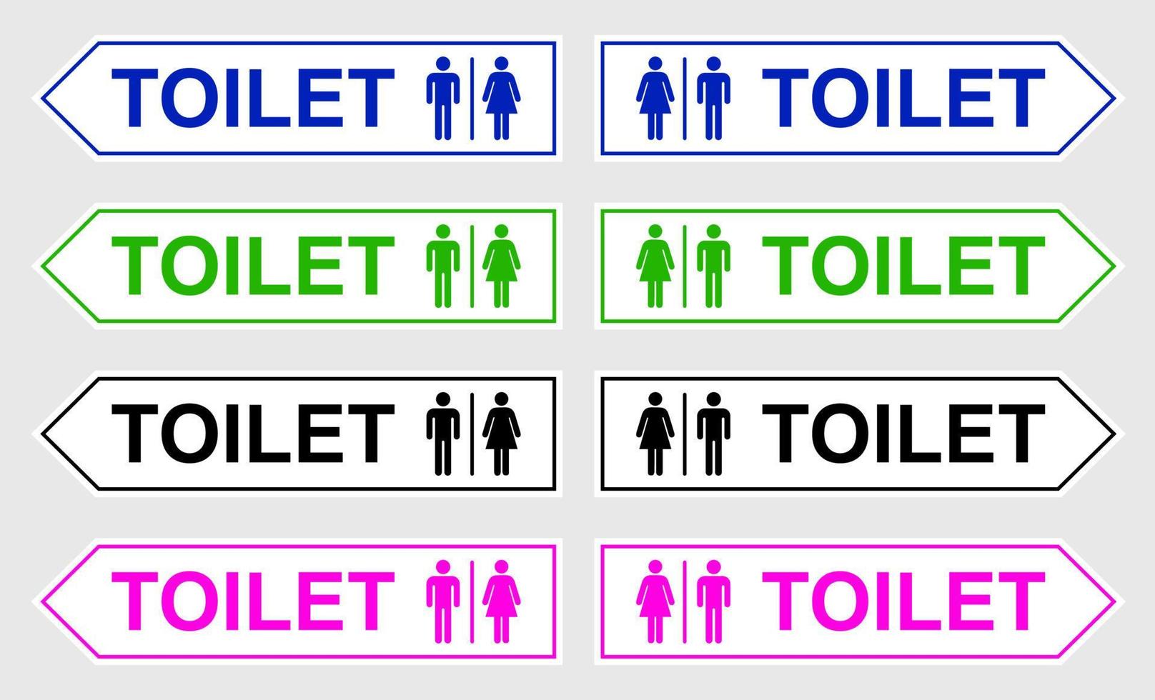 set toilet sign printable public signage wc symbol modern simple minimalist man woman silhouette design vector