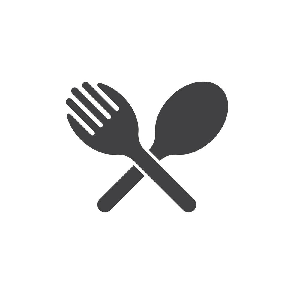 tenedor, cuchara, logotipo, icono, vector, ilustración vector