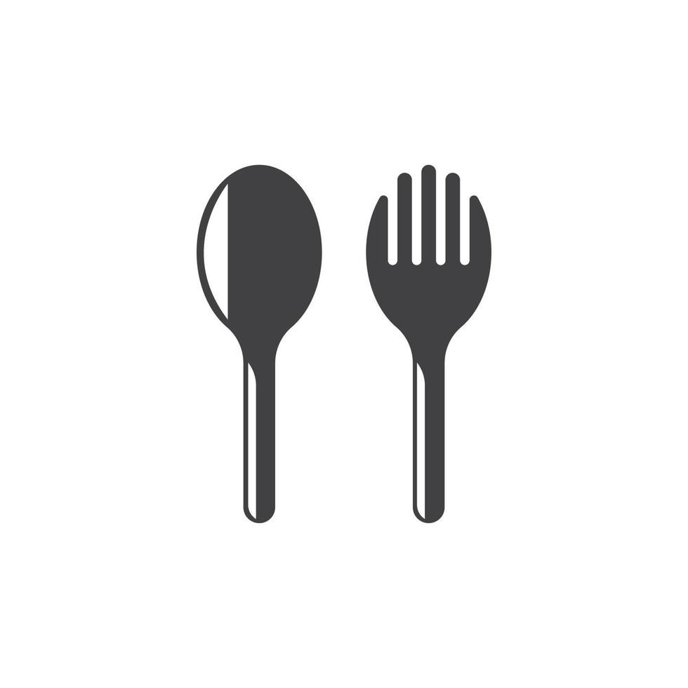 tenedor, cuchara, logotipo, icono, vector, ilustración vector