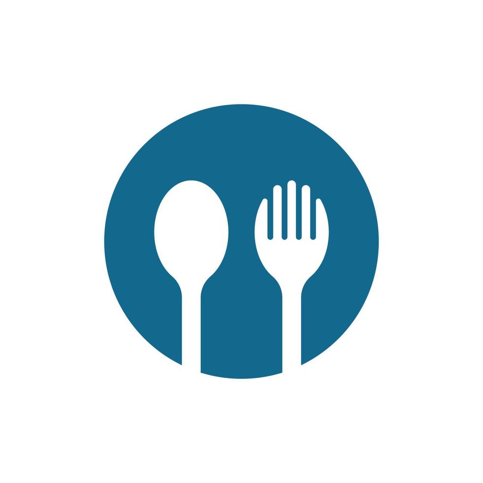 tenedor, cuchara, logotipo, icono, vector, ilustración vector
