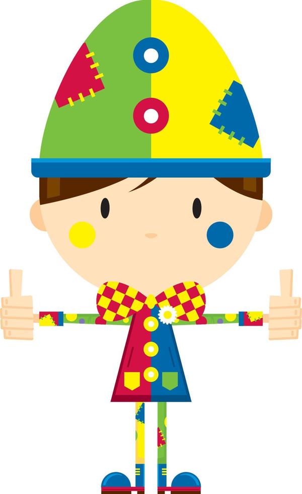 Cute Cartoon Big Top Circus Clown with Thumbs Up vector