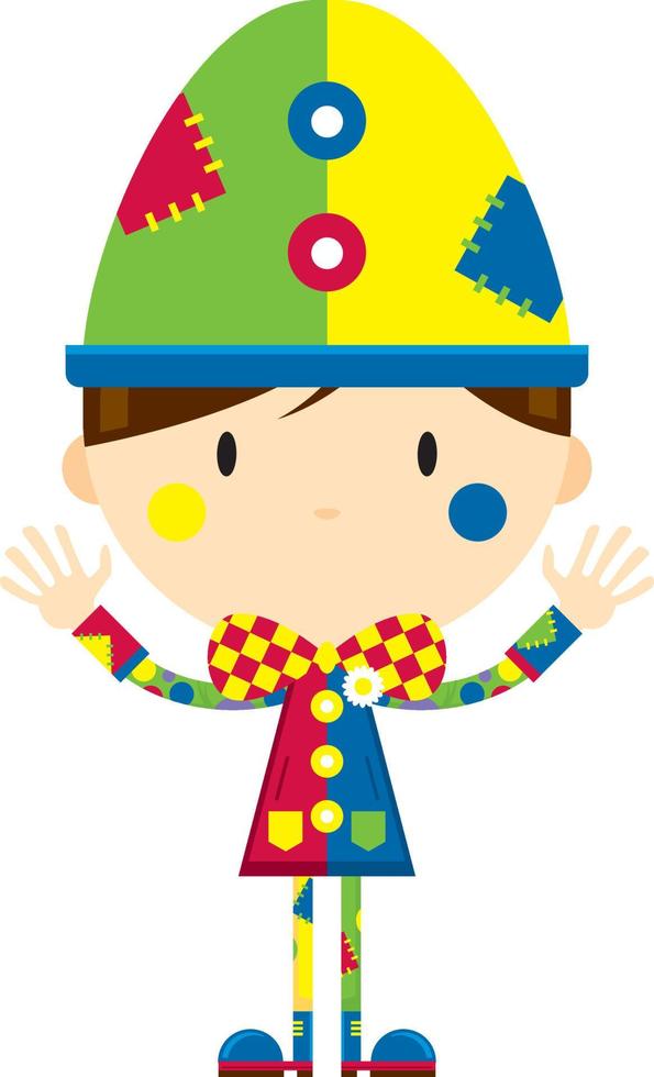 Cute Cartoon Big Top Circus Clown with Hands Up vector