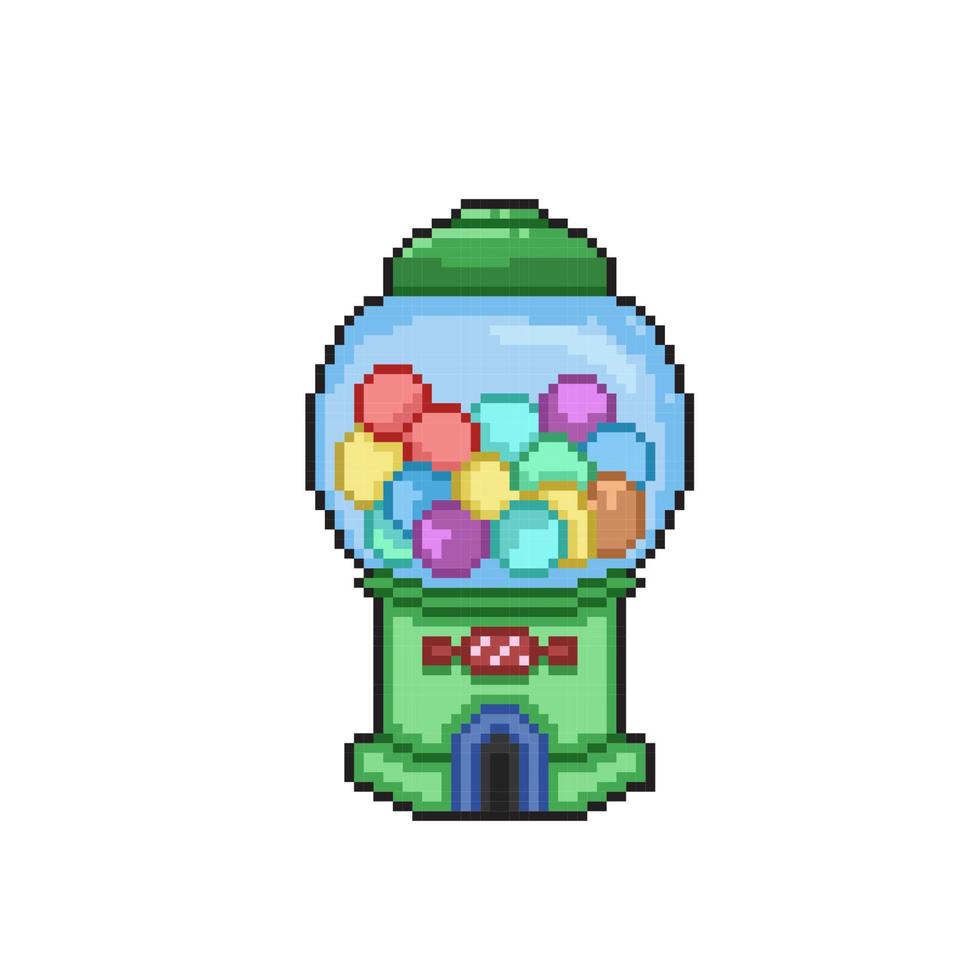 candy machine in pixel art style vector