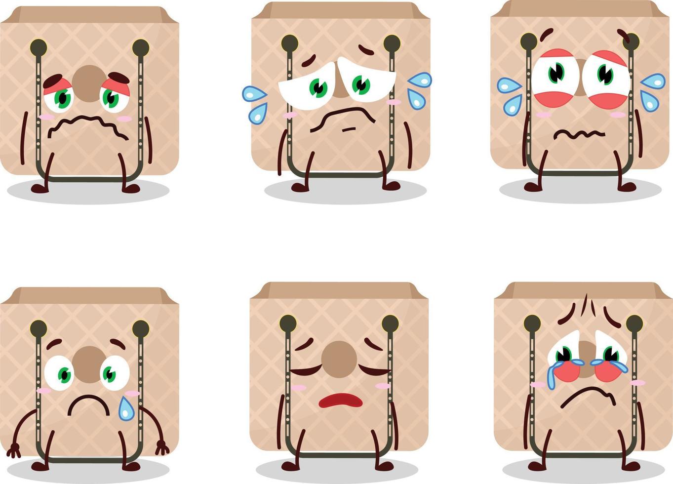 mujer honda bolso dibujos animados personaje con triste expresión vector
