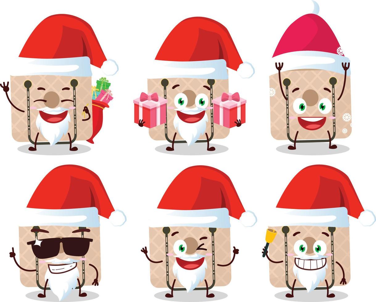Papa Noel claus emoticones con mujer honda bolso dibujos animados personaje vector