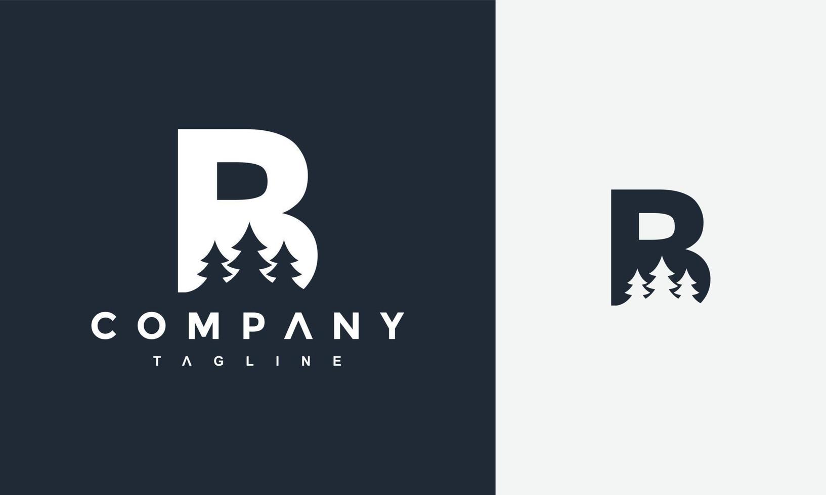 letter B fir tree logo vector
