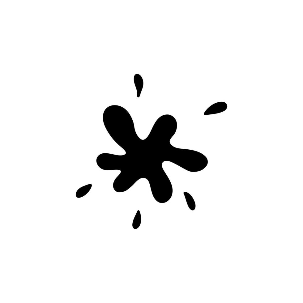 Black blot. Splatter from inkblot. Vector doodle