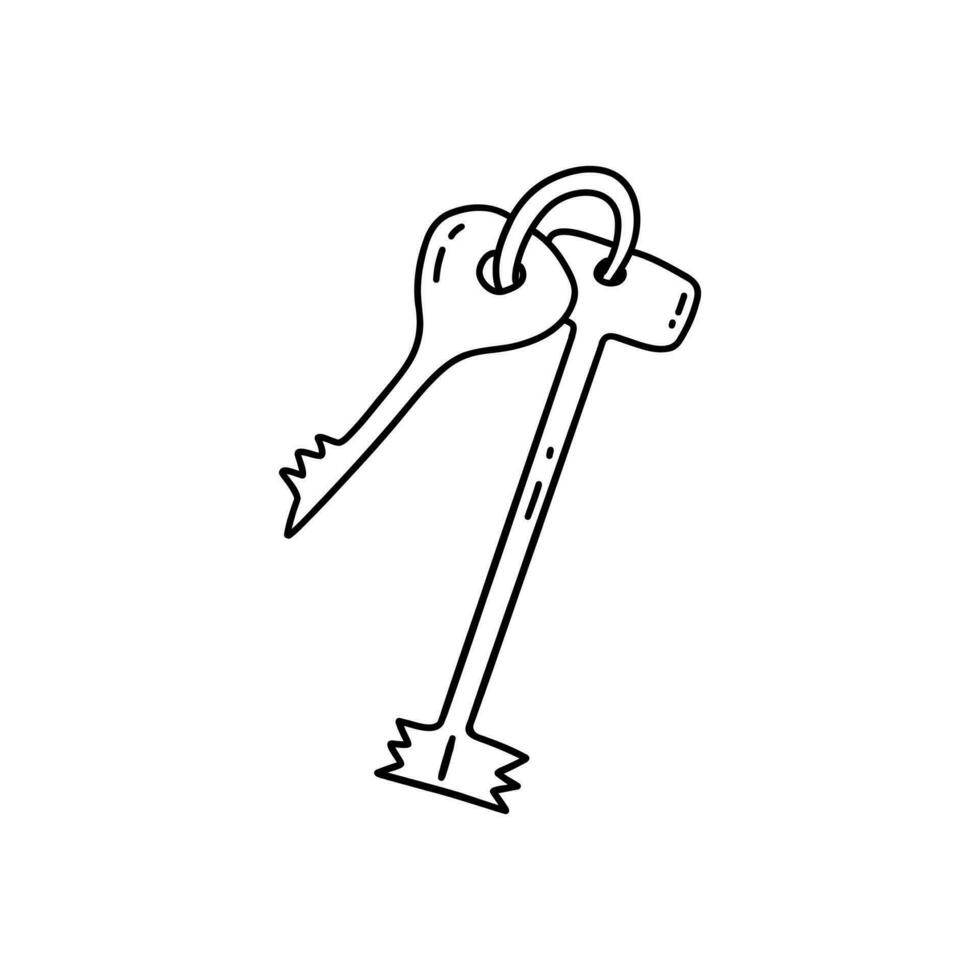 Bunch of keys. Black and white vector