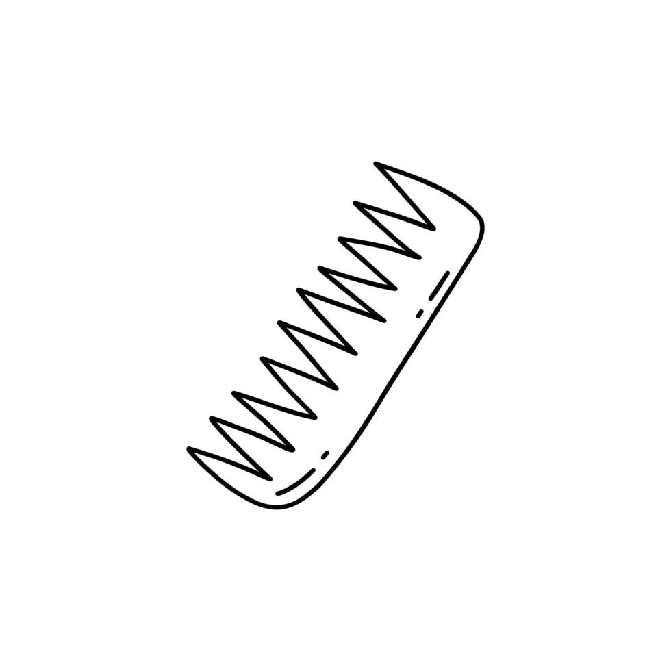 Bamboo comb. Eco-friendly material. Vector hand drawn