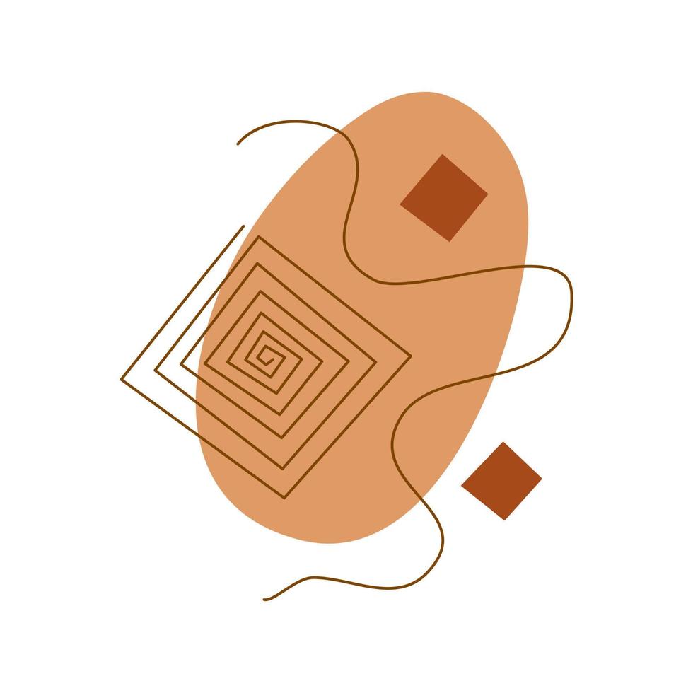 Abstract art shapes and lines painting vector