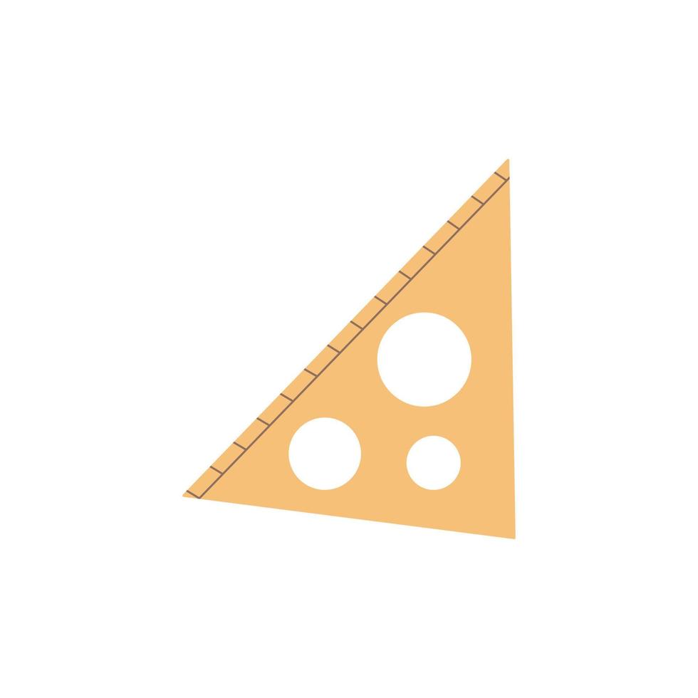 Ruler triangle. Vector isolated illustration flat icon