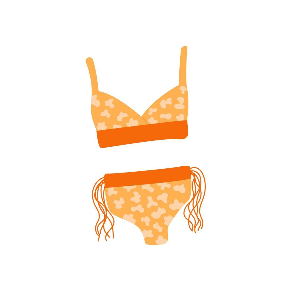 Womens swimsuit with abstract print. Vector colorful