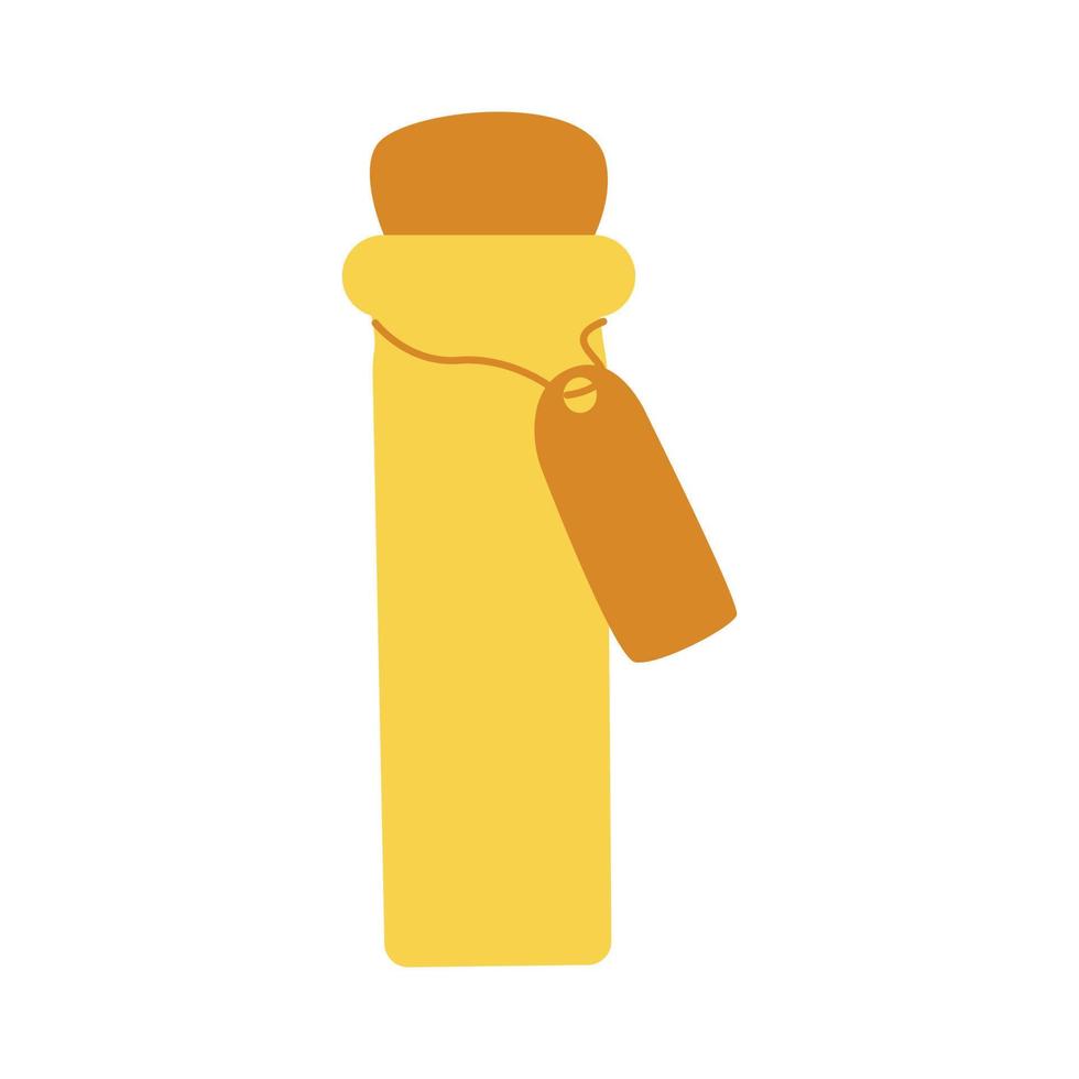 Vintage small bottle, jar for drinks. Vector hand drawn
