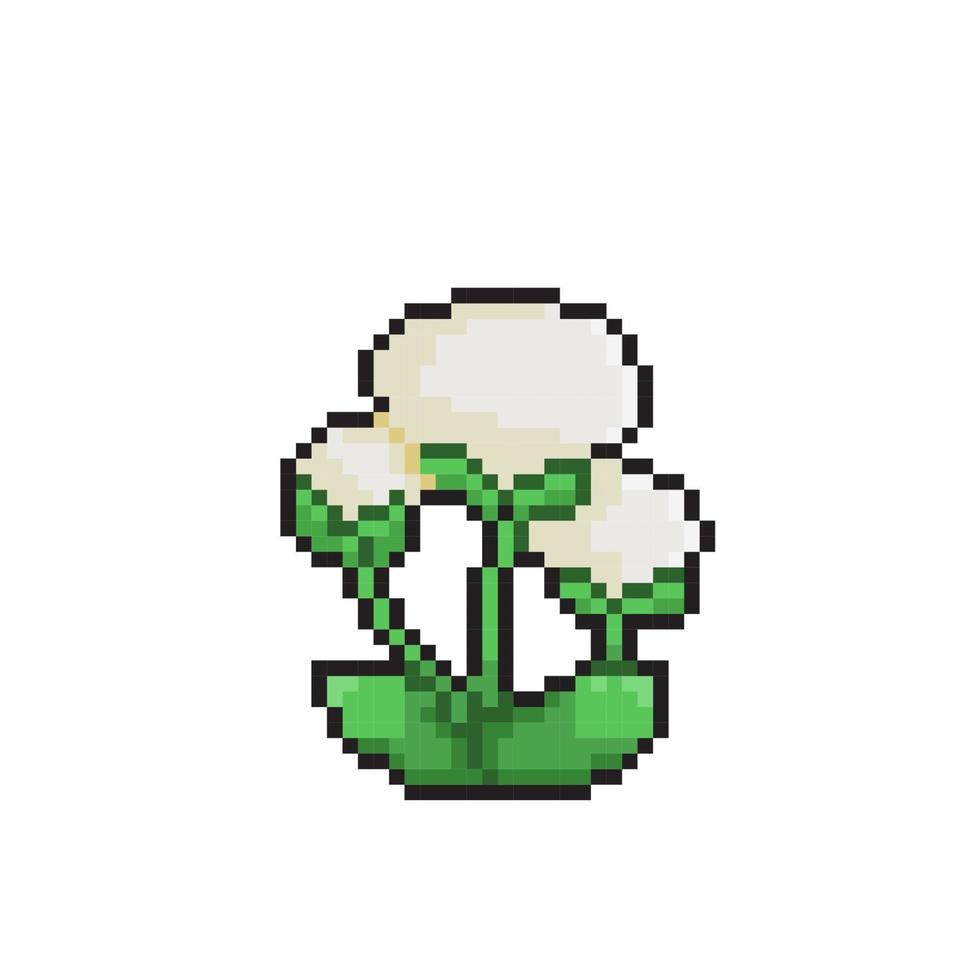 dandelion flower in pixel art style vector