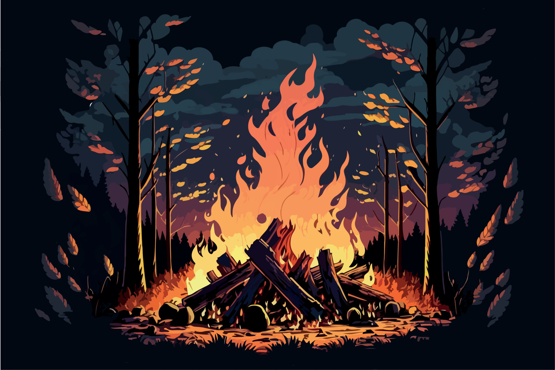 Campfire At Night Campfire At Night