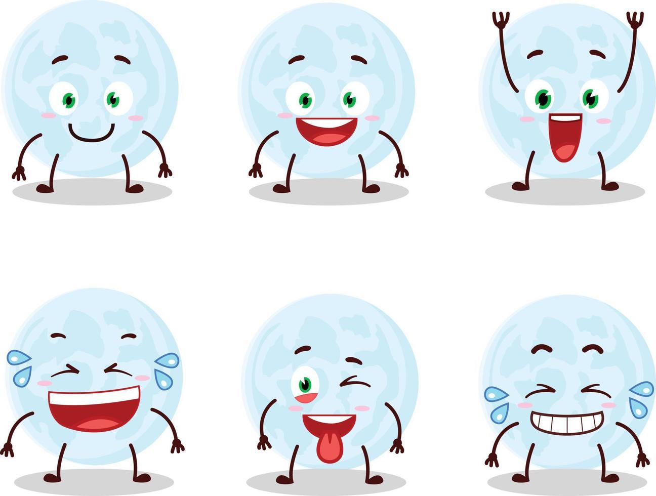 Cartoon character of blue moon with smile expression vector