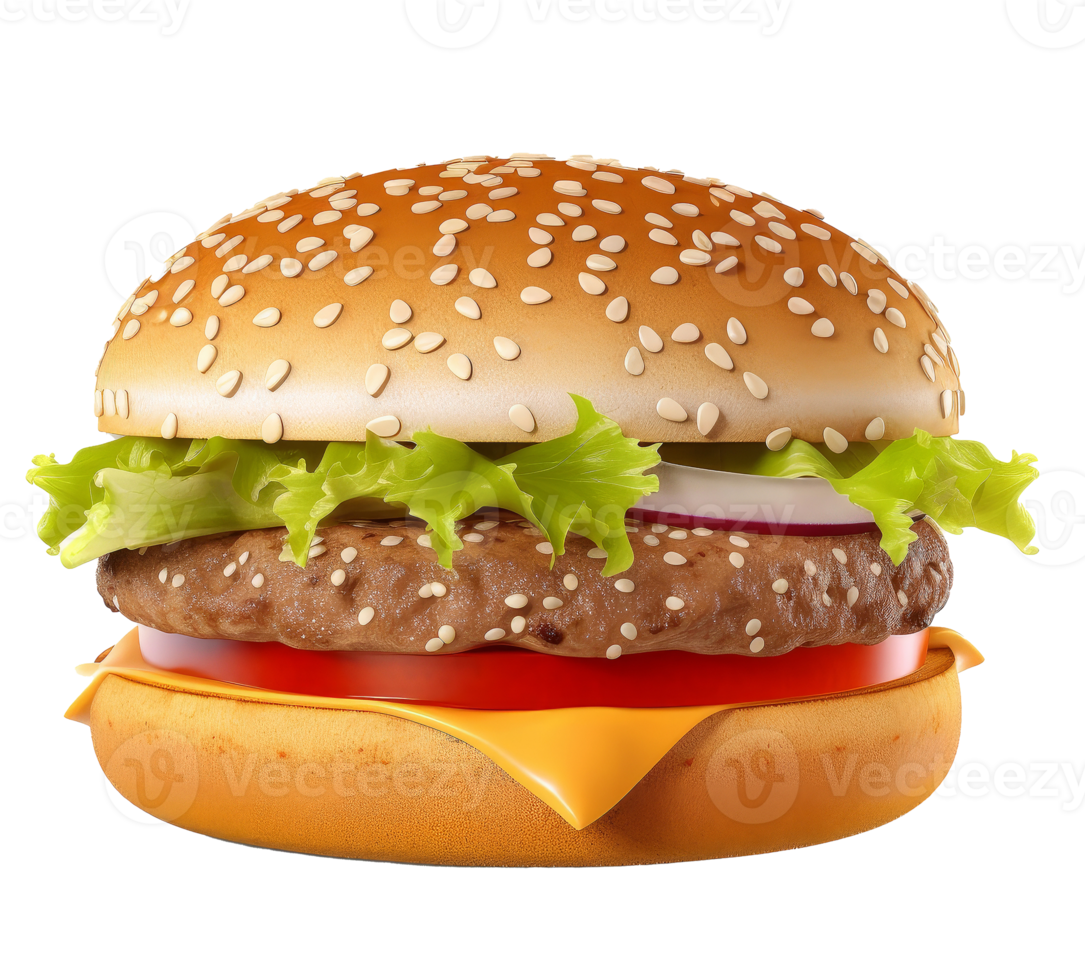 Beef burger isolated. png