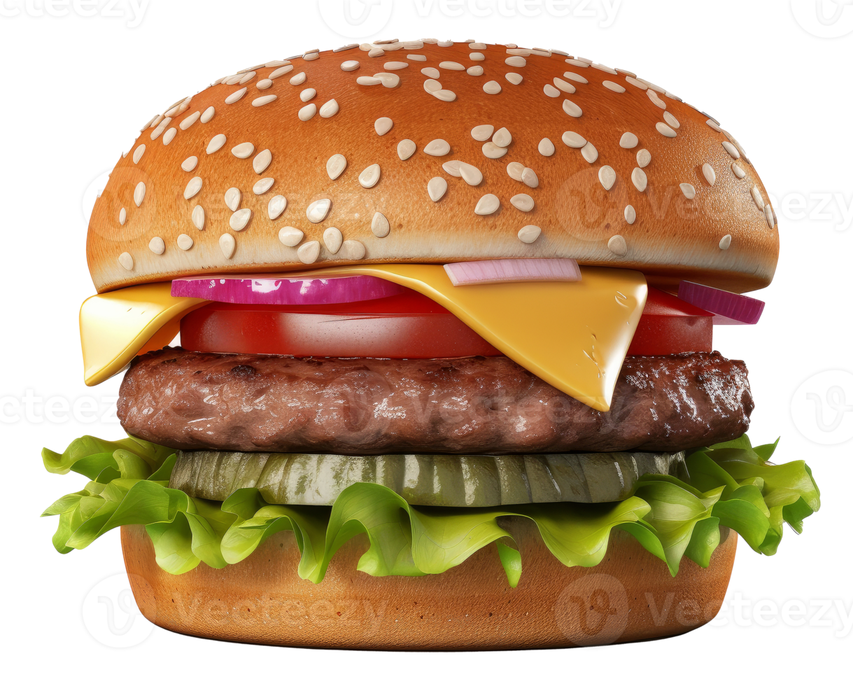 Beef burger isolated. png