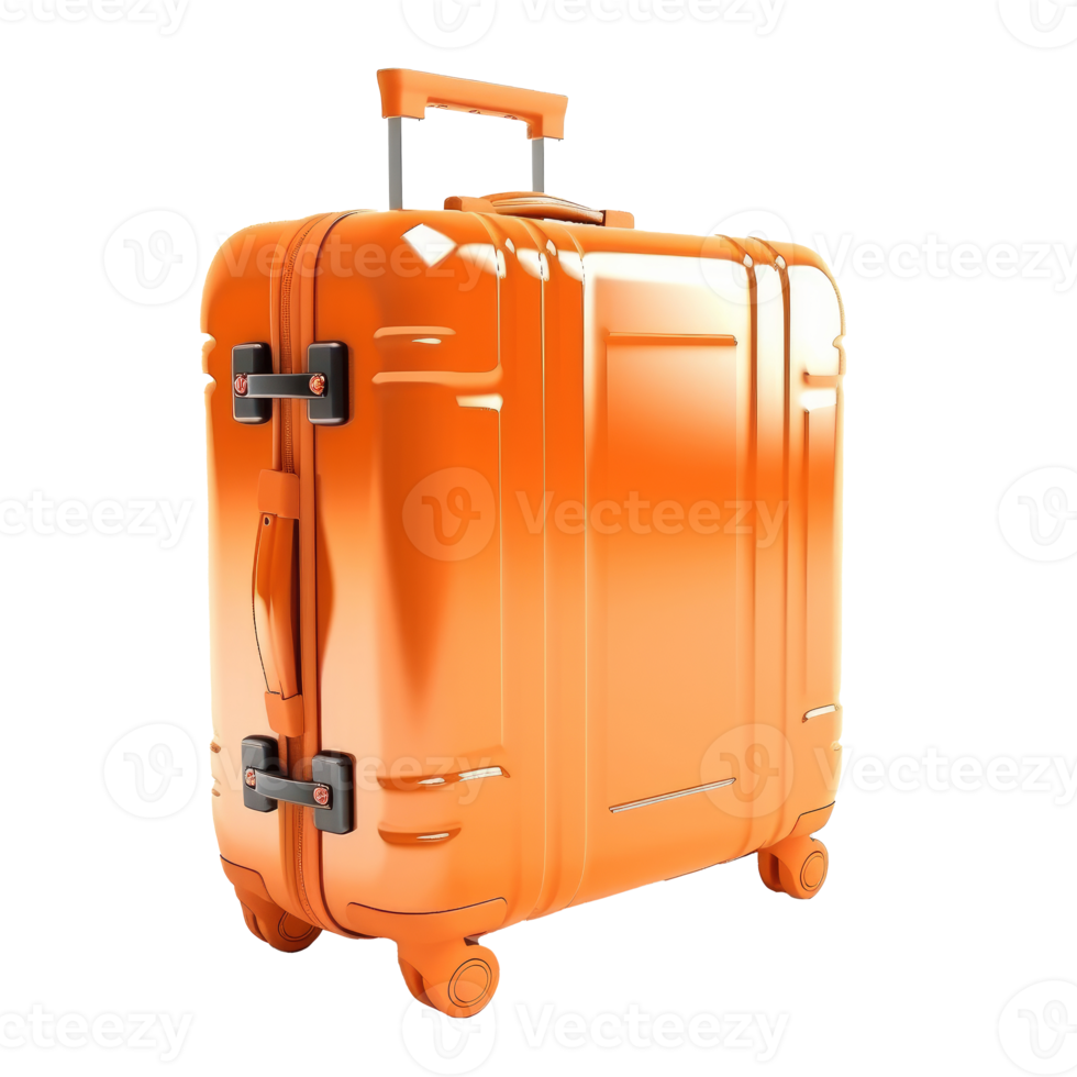 Orange suitcase isolated. png