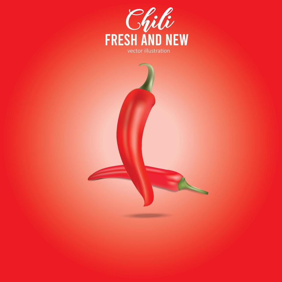 chili pepper isolated on white with Vector Design