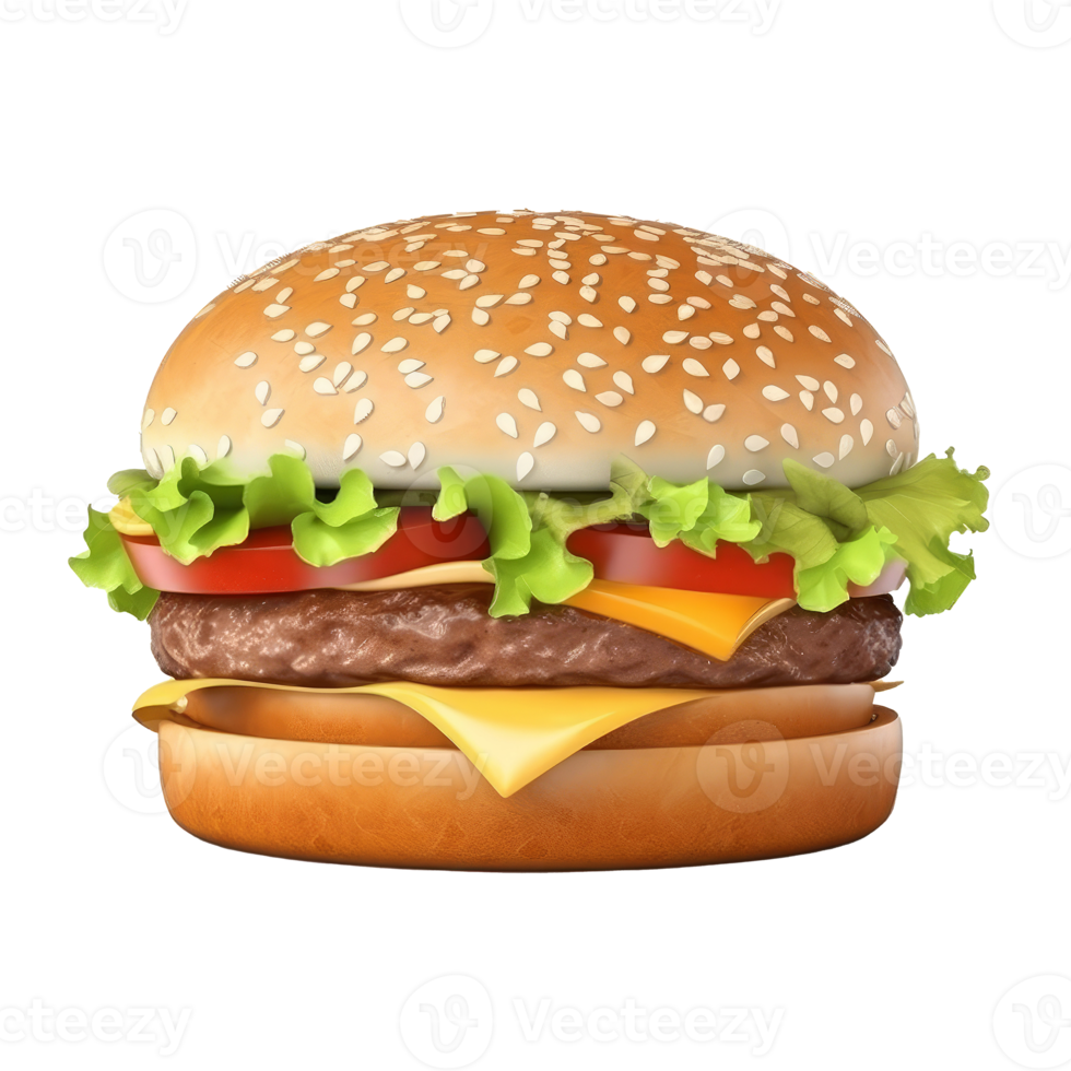 Beef burger isolated. png