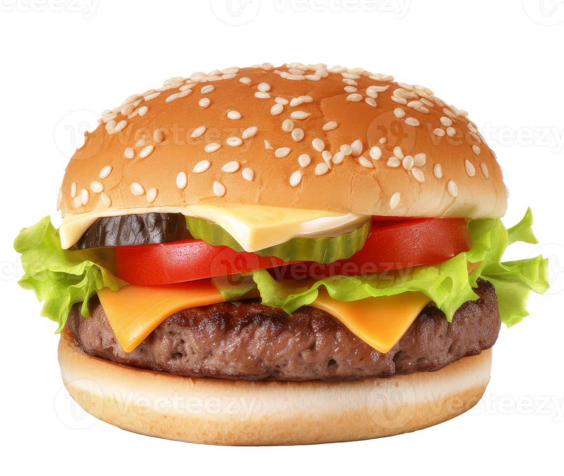 Beef burger isolated. png