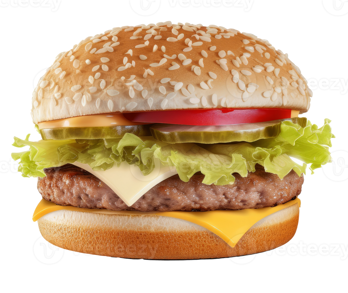 Beef burger isolated. png