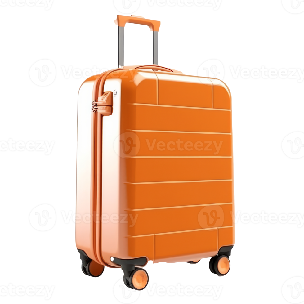 Orange suitcase isolated. png