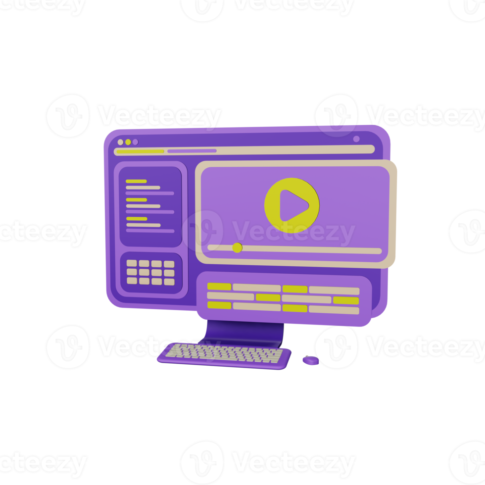 3d illustration video editor object png