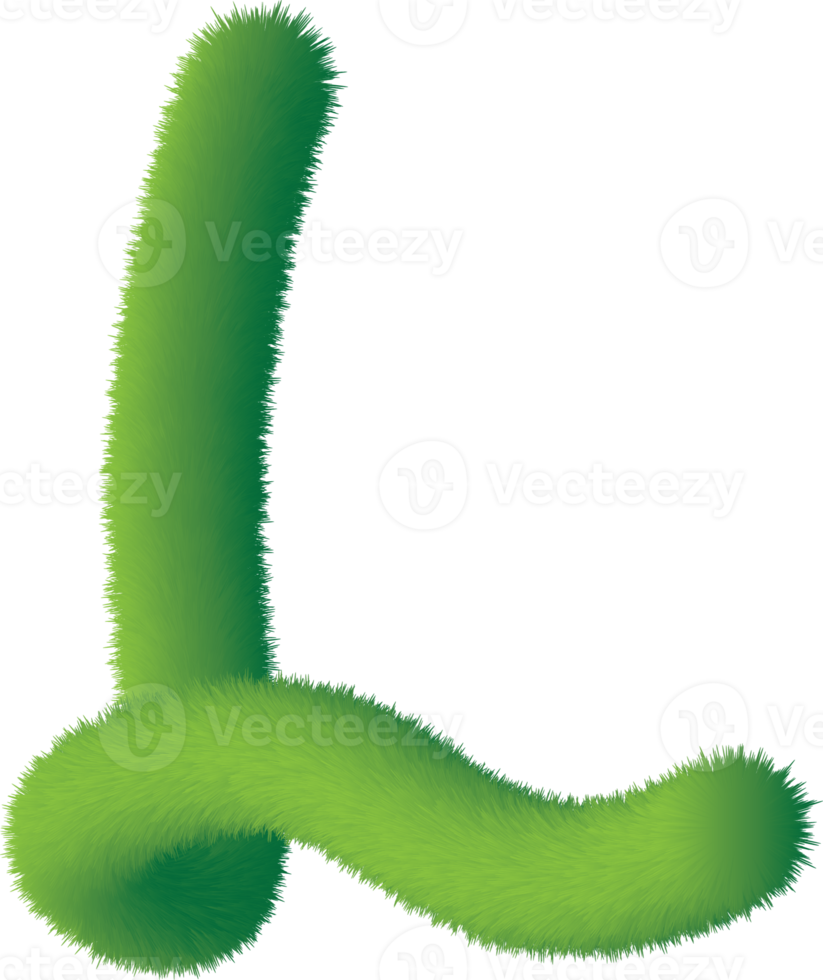 letter L 3d fluffy illustration png