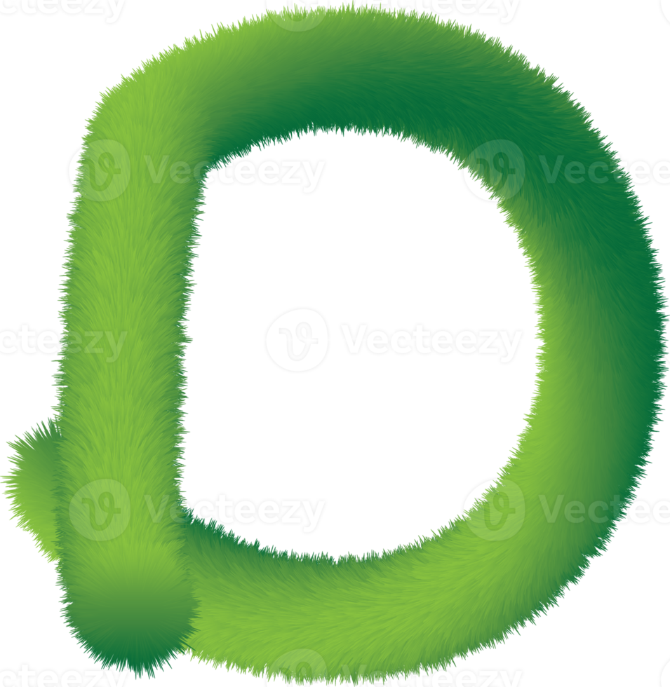 letter D 3d fluffy illustration png
