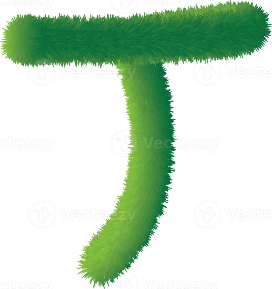 letter T 3d fluffy illustration png