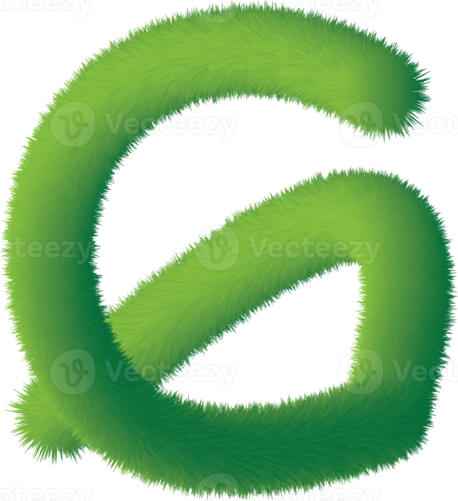 letter G 3d fluffy illustration png