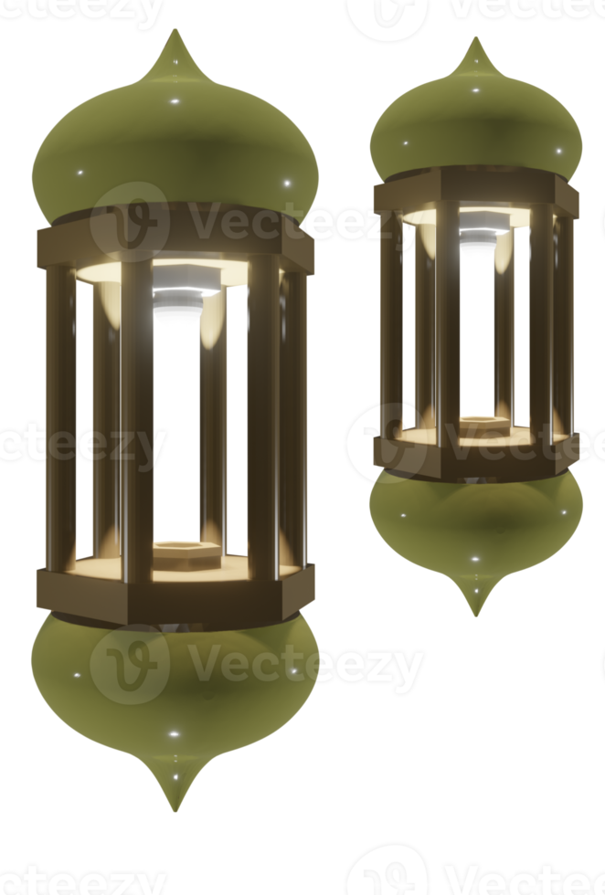 Illustration graphic of 3D Ramadhan lantern good for decoration of islamic poster png