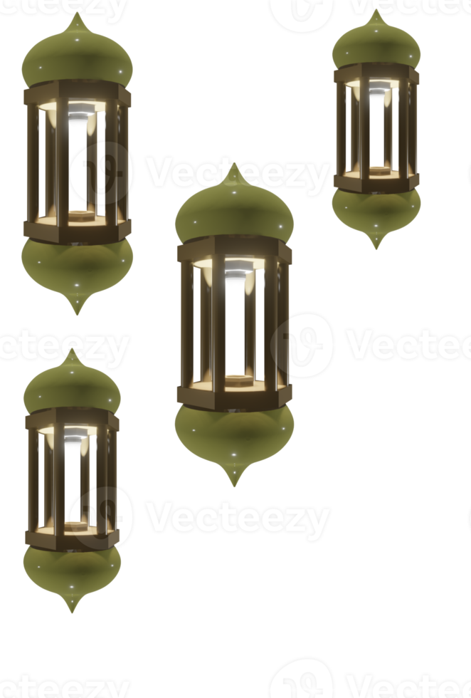 Illustration graphic of 3D Ramadhan lantern good for decoration of islamic poster png