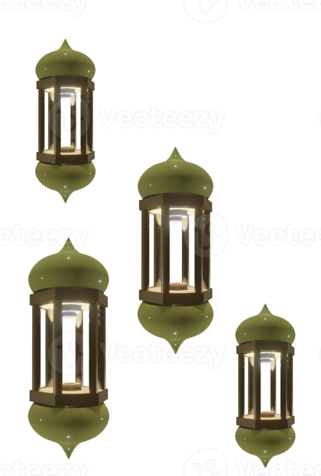 Illustration graphic of 3D Ramadhan lantern good for decoration of islamic poster png