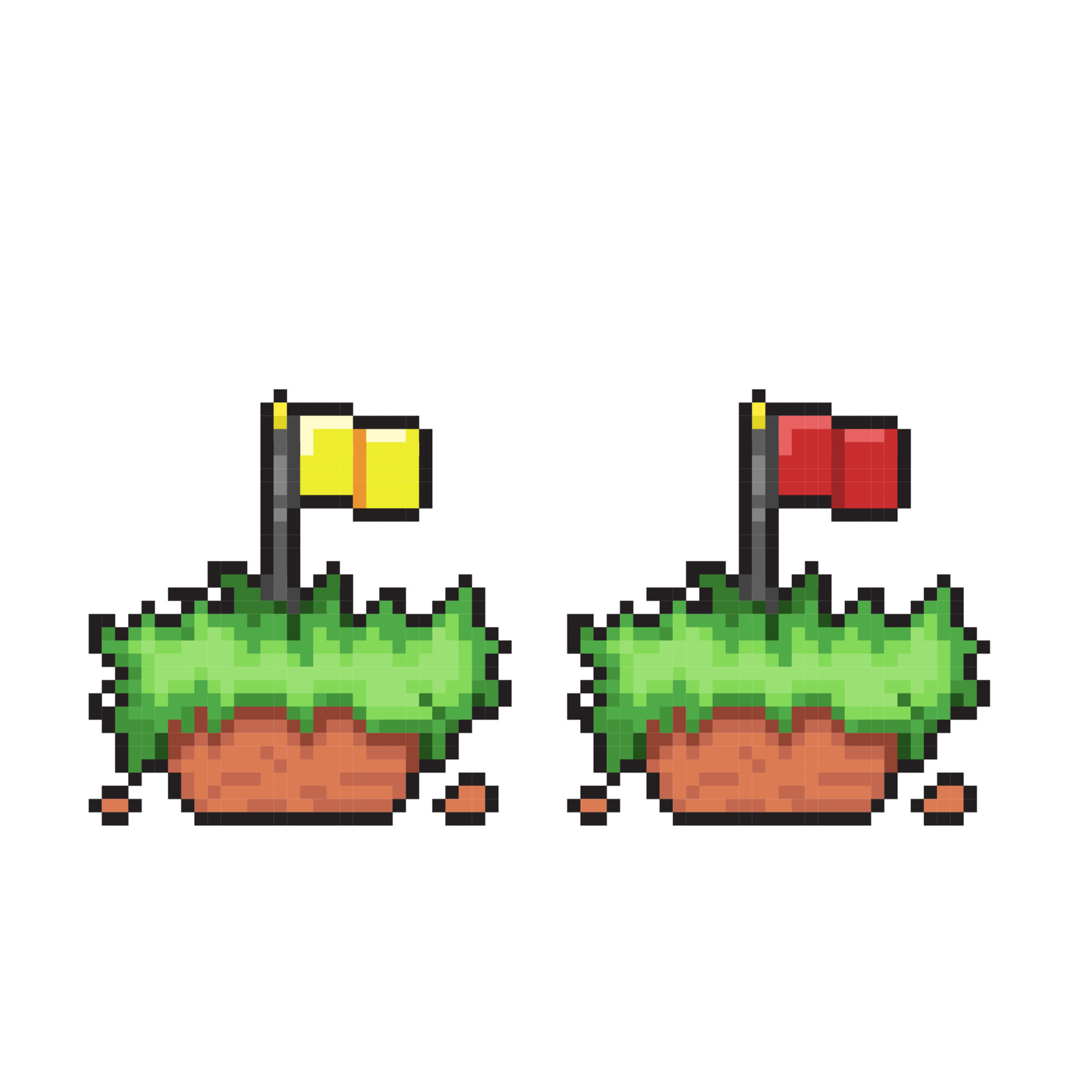 fly land with yellow and red flag in pixel art sytle 22151681 Vector