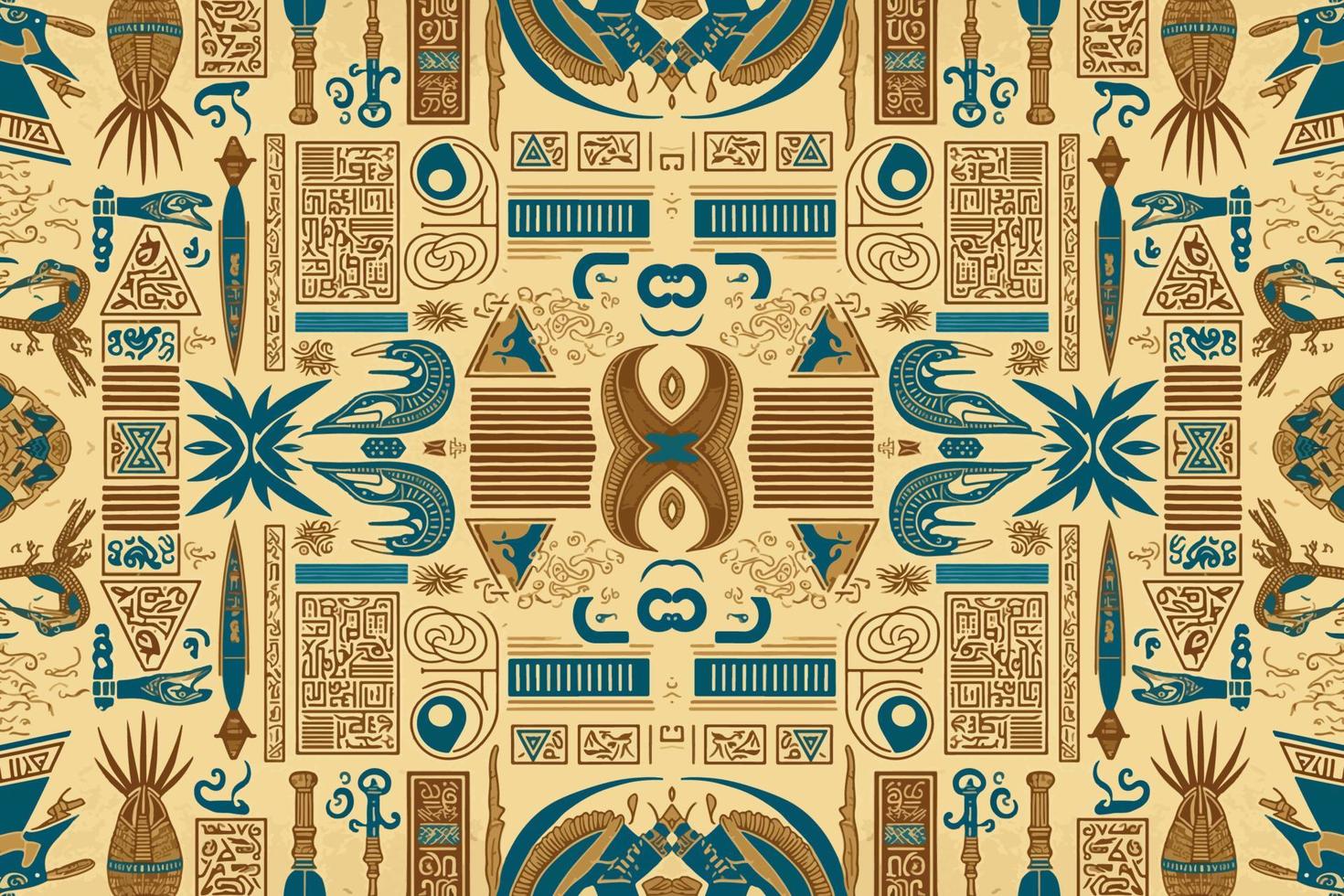 Egyptian hieroglyphs ethnic pattern. Abstract traditional folk antique tribal zigzag graphic line. Texture textile fabric ethnic Egyptian patterns vector. Ornate elegant luxury vintage retro style. vector