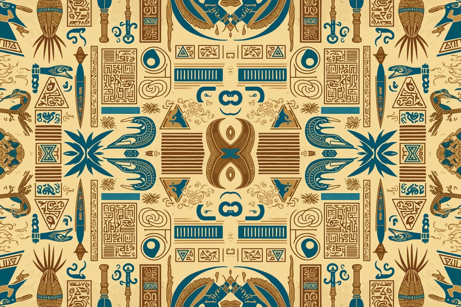 Egyptian hieroglyphs ethnic pattern. Abstract traditional folk antique tribal zigzag graphic line. Texture textile fabric ethnic Egyptian patterns vector. Ornate elegant luxury vintage retro style. vector