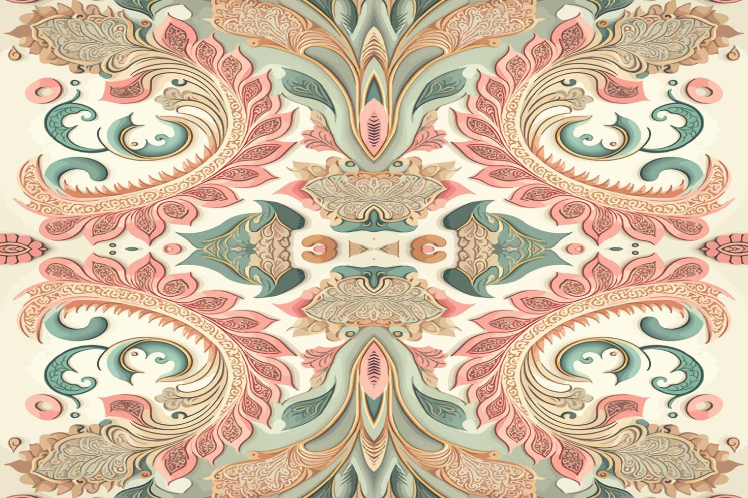 lujo indio floral modelo pastel tono. resumen tradicional gente antiguo tribal gráfico línea. textura textil tela étnico patrones. florido elegante lujo Clásico retro estilo.vector ilustración. vector