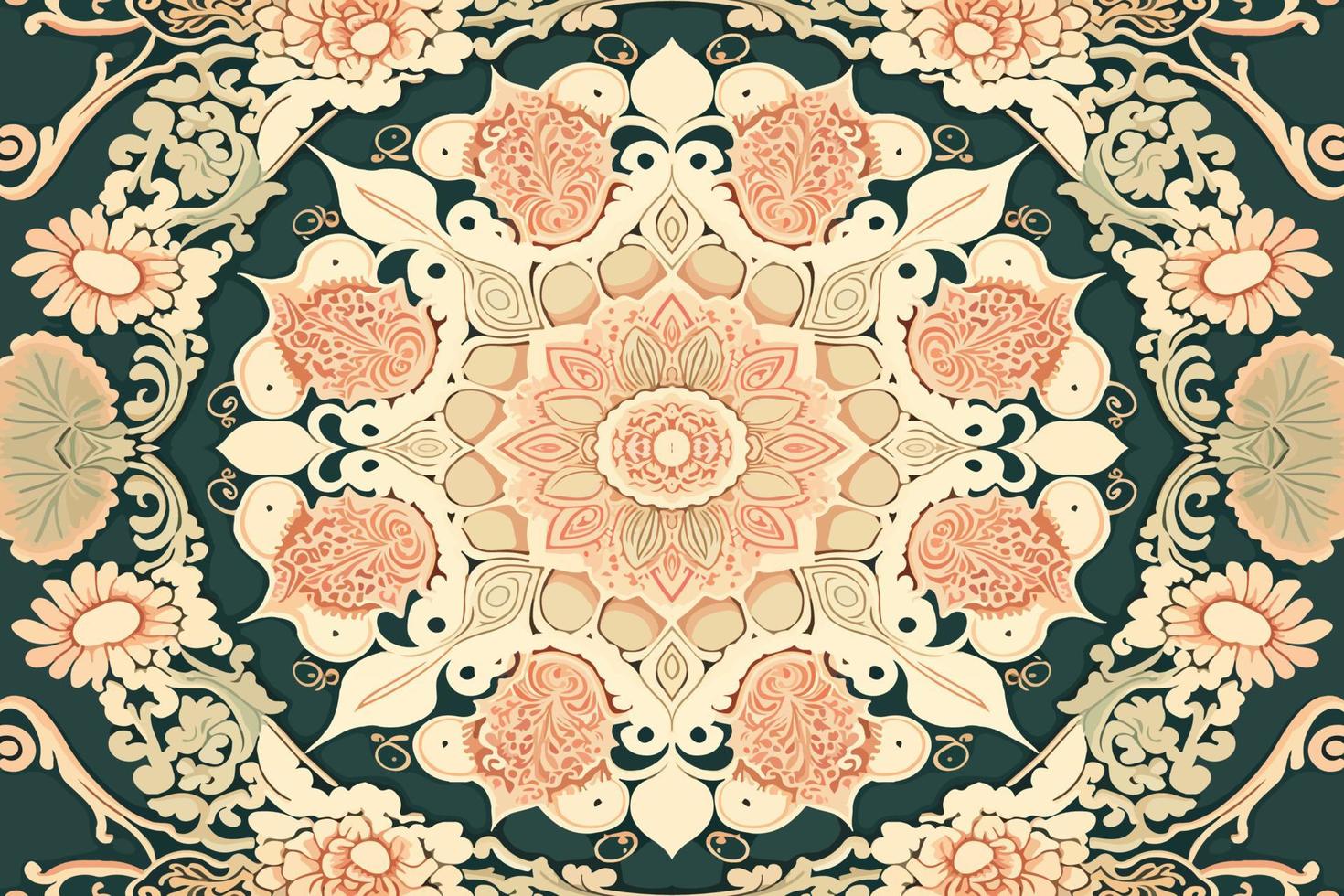 Luxury Indian floral pattern pastel tone. Abstract traditional folk antique tribal graphic line. Texture textile fabric ethnic patterns. Ornate elegant luxury vintage retro style.Vector illustration. vector