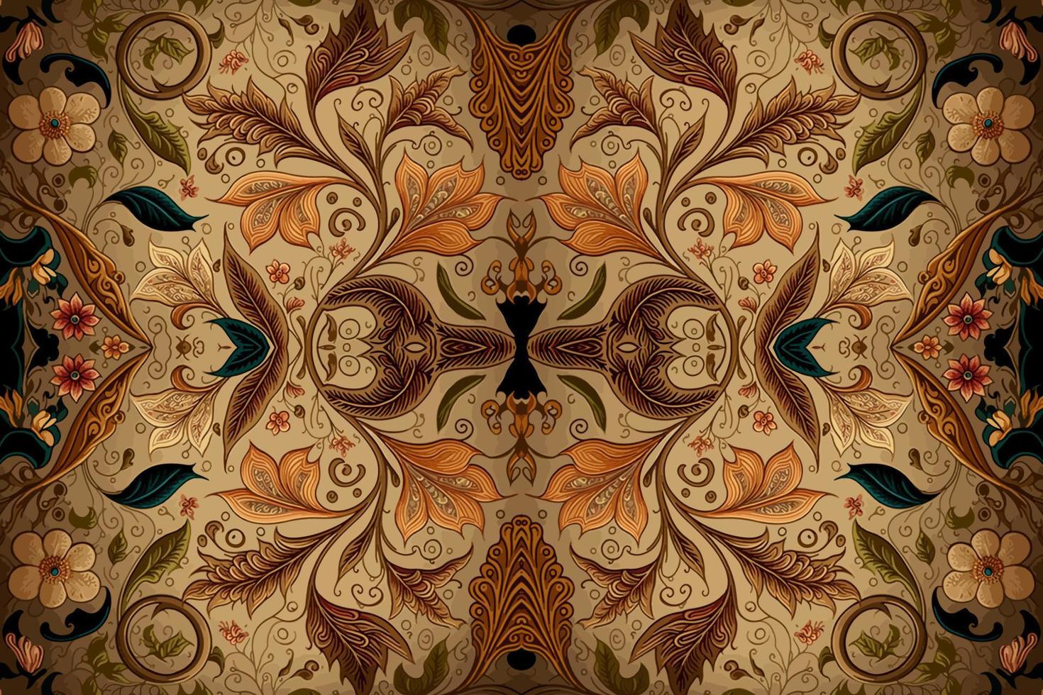 étnico floral sin costura modelo dorado antecedentes. resumen tradicional gente antiguo tribal gráfico línea. textura textil tela indio patrones. florido elegante lujo Clásico retro estilo. vector