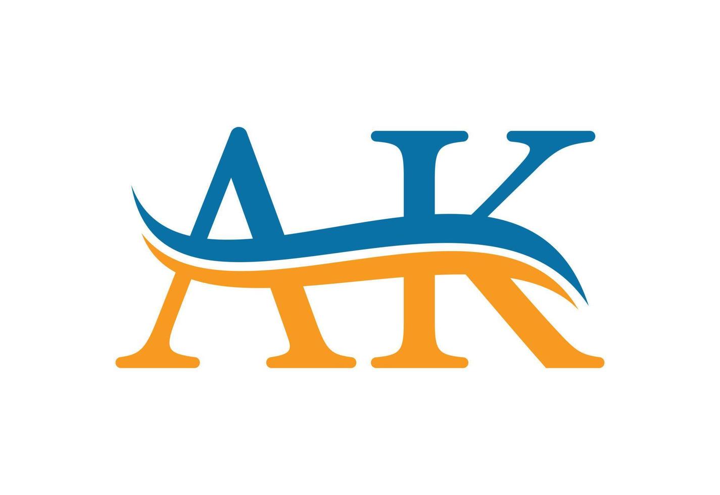 Initial AK Letter logo design, Vector design concept