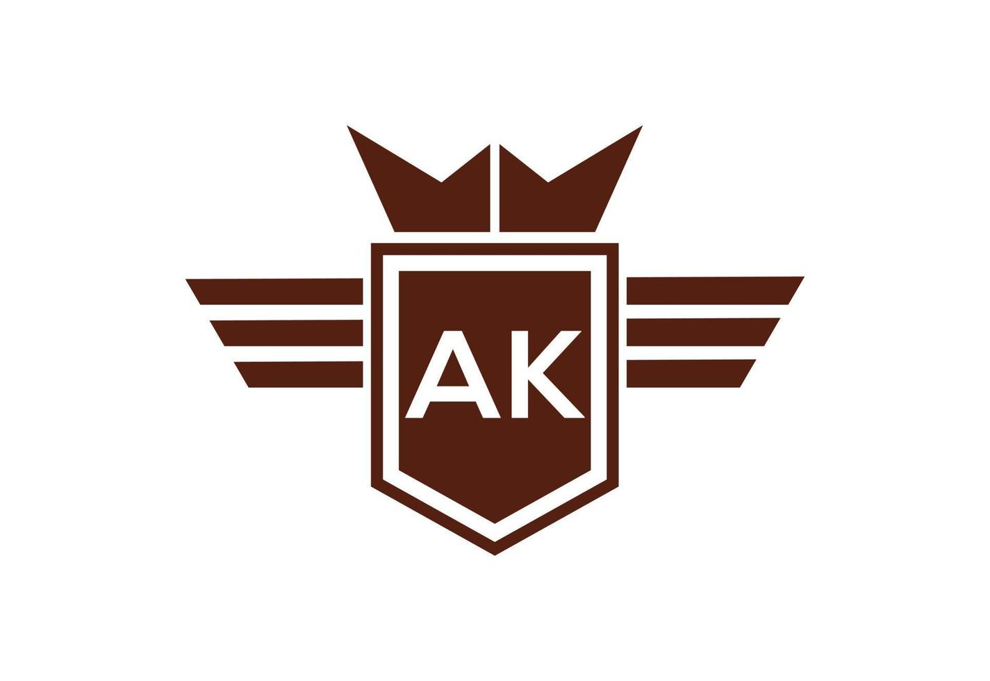 Initial AK Letter logo design, Vector design concept