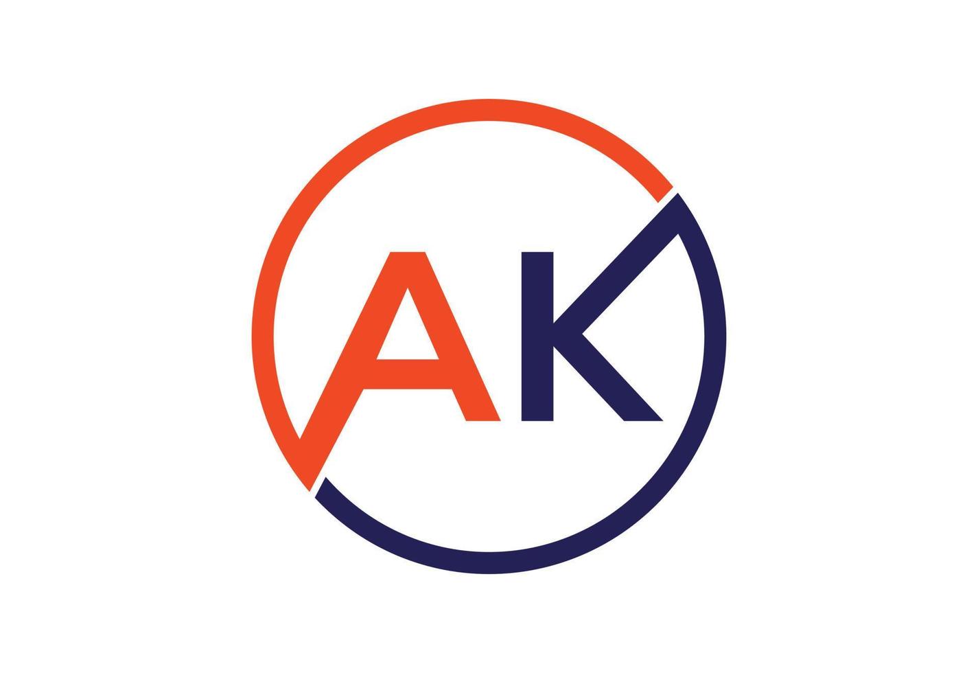 Initial AK Letter logo design, Vector design concept